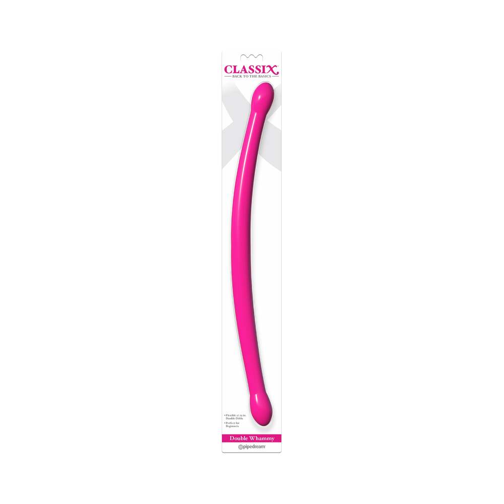 Classix Double Whammy 17.25 in. Flexible Dual-Ended Dildo Pink