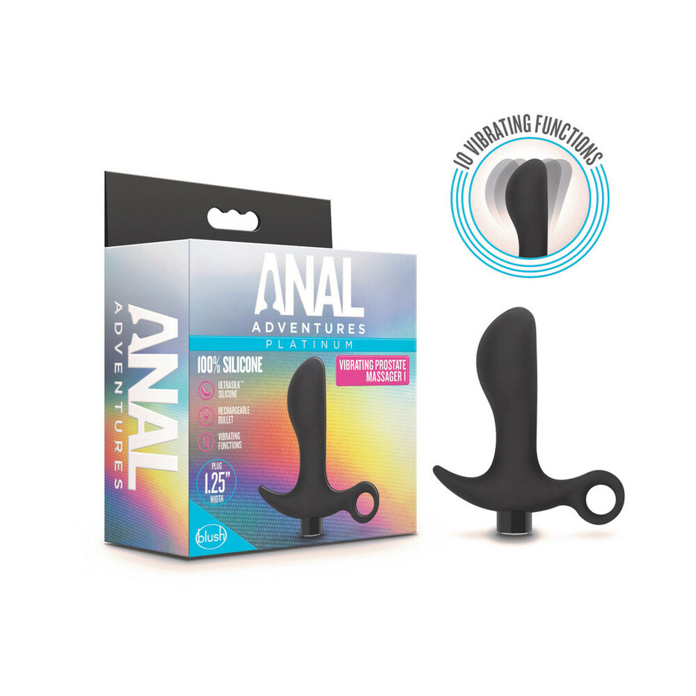 Anal Adventures Platinum Silicone Rechargeable Vibrating Prostate Massager 01