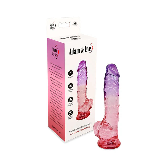 Adam & Eve Realistic Dildo 8.5 in. – Sunrise, Sunset & Seaside Dreams