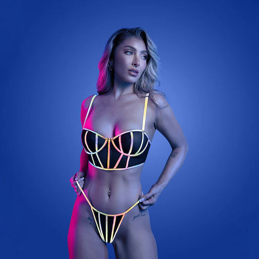 Fantasy Lingerie Glow Solar Flare Underwire Bra & Panty M/L