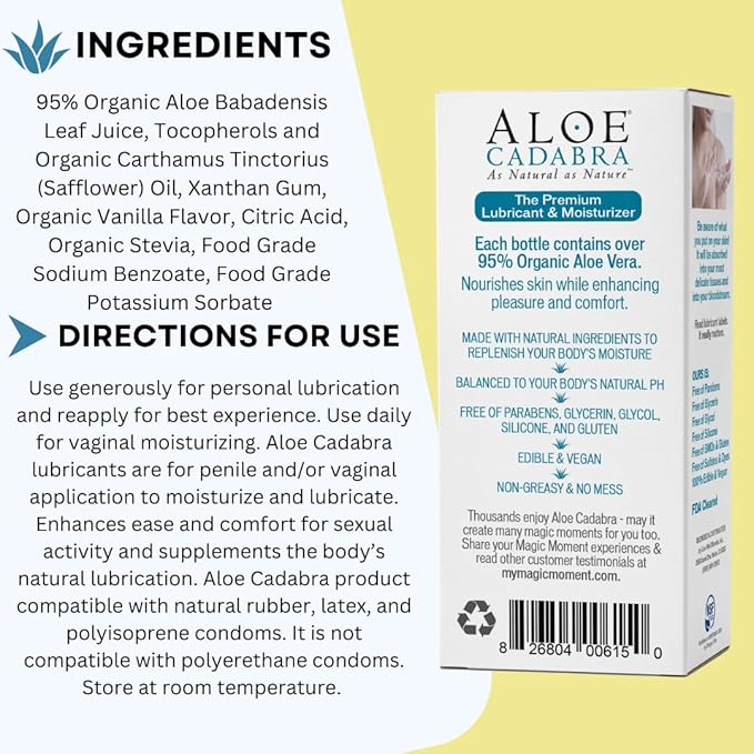 Aloe Cadabra Tahitian Vanilla Aloe Lubricant 2.5 oz.
