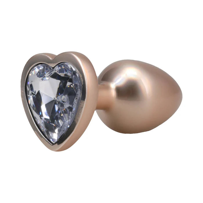 Booty Bling Metal Heart Plug - Small - Gold