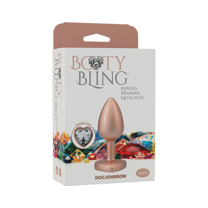 Booty Bling Metal Heart Plug - Small - Gold