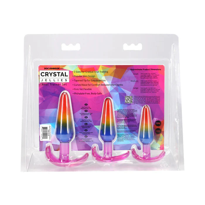 Crystal Jellies Anal Trainer Set S/M/L Rainbow