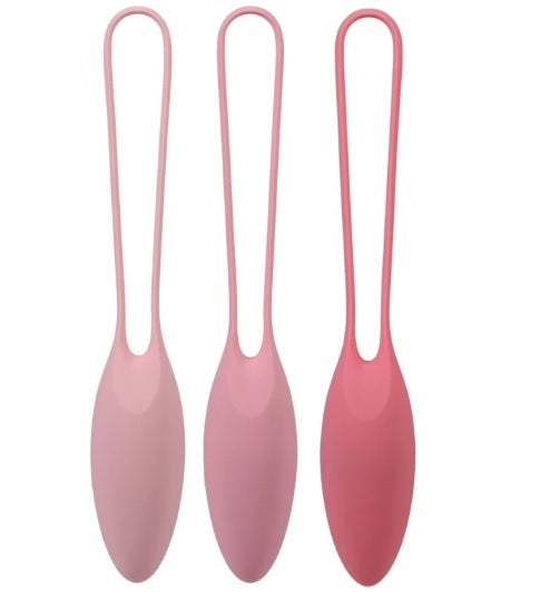 Doc Johnson Kegel Trainer Set In A Bag 3-Piece Silicone Pink