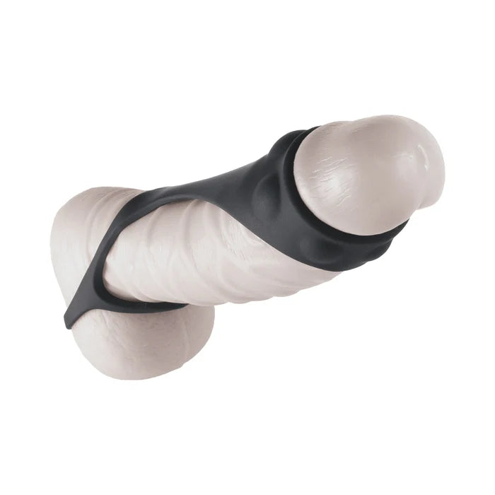 Enhancer Textured Cock Strap & Ball Stretcher Black
