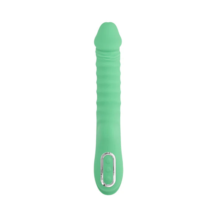 Evolved Full Throttle Rechargeable Warming Vibrator Silicone Mint Green