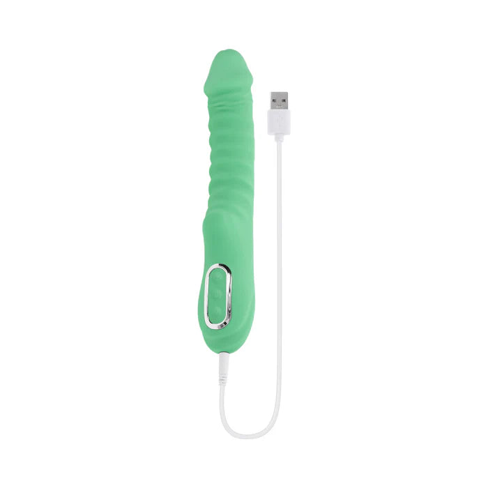Evolved Full Throttle Rechargeable Warming Vibrator Silicone Mint Green