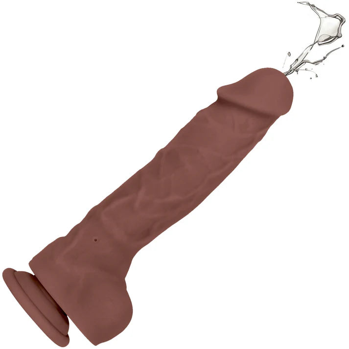 Evolved Big Shot Rechargeable Vibrating 8 in. Silicone Squirting Dildo Brown