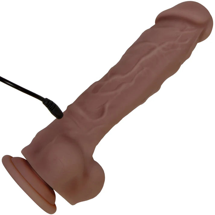 Evolved Big Shot Rechargeable Vibrating 8 in. Silicone Squirting Dildo Brown