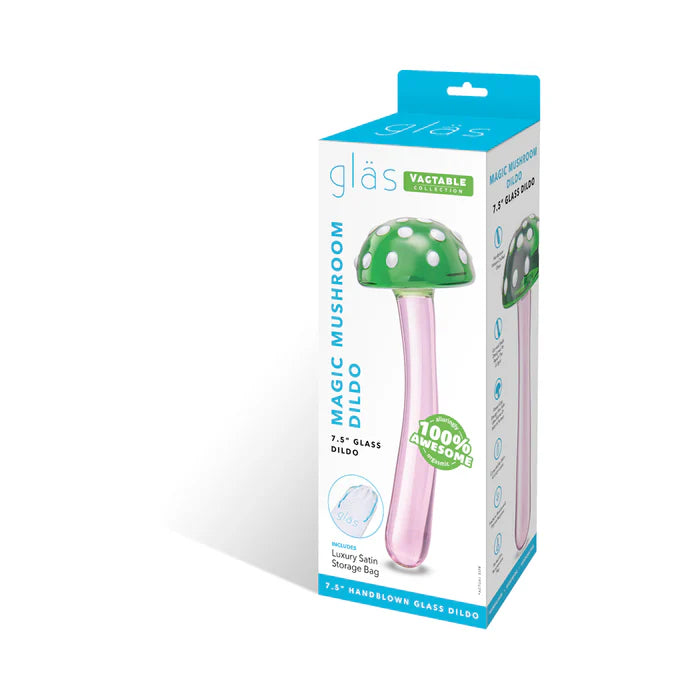 Glas Magic Mushroom Dildo 7.5 in. Glass Dildo