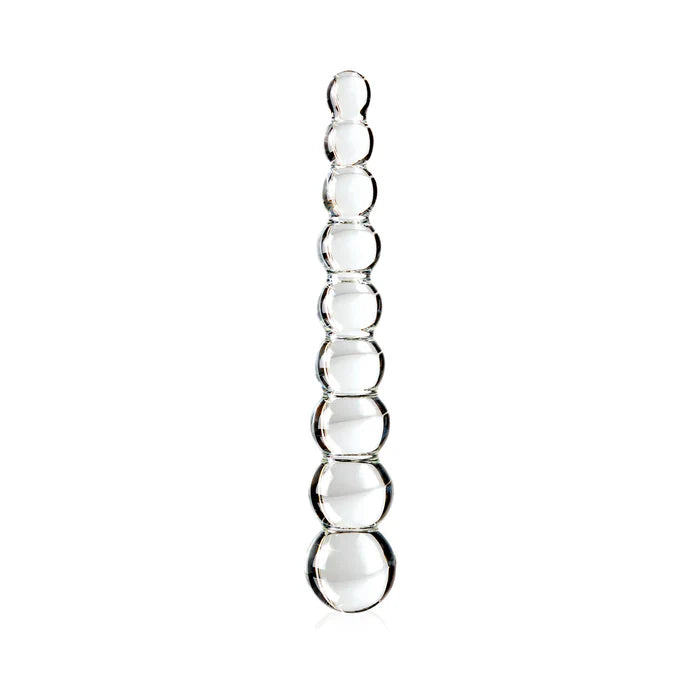 Icicles No. 2 Beaded 8.5 in. Glass Dildo Clear