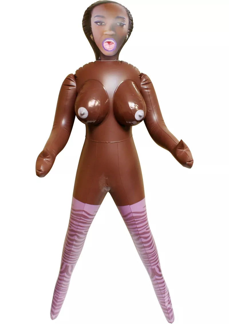 Inflatable Love Doll Mercedes 3 Hole Missionary Position Blow Up Doll (Brown)