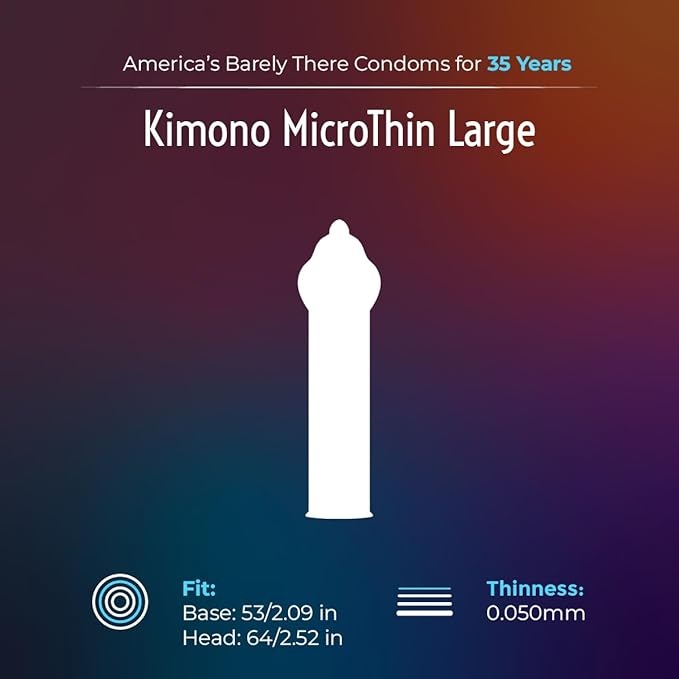 Kimono Micro Thin Large Condoms (3 Pack)