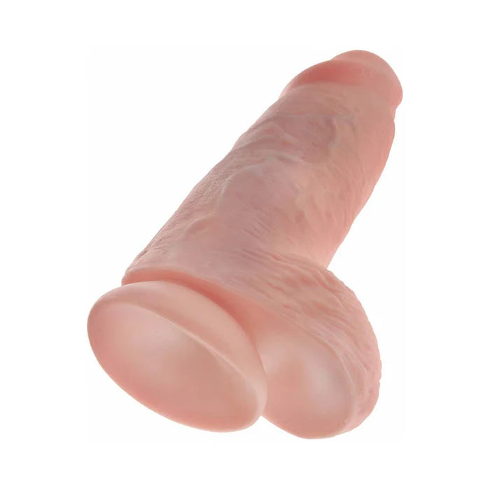 King Cock Chubby 9 in. Cock With Balls Realistic Suction Cup Dildo Beige