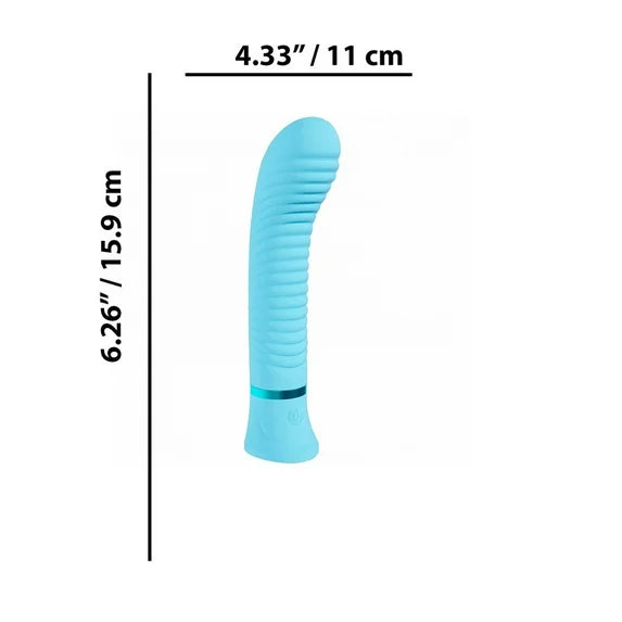 Loveline Divine Rechargeable Silicone Ribbed G-Spot Vibrator Blue