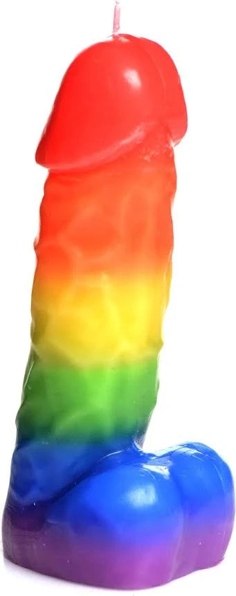 Master Series Pride Pecker Rainbow Drip Candle