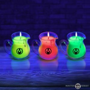Master Series UV Blacklight Reactive Drip Candle 3-Piece Set