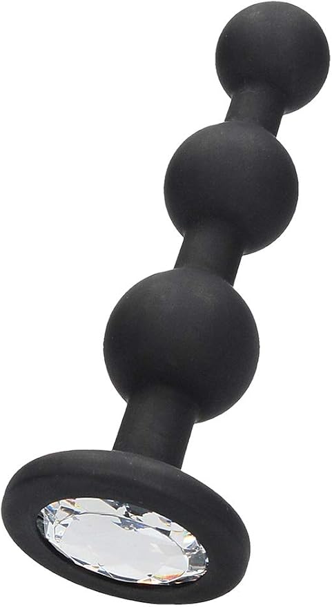 Ouch! Silicone Beaded Diamond Butt Plug Black