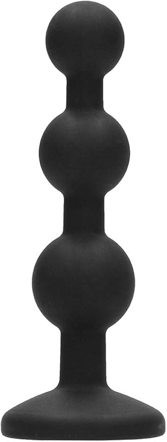 Ouch! Silicone Beaded Diamond Butt Plug Black