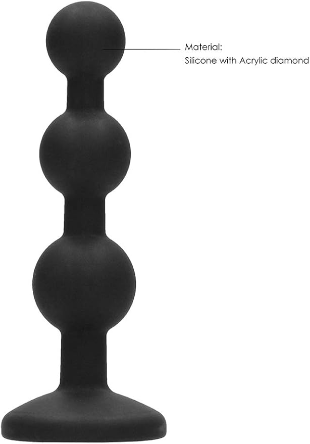 Ouch! Silicone Beaded Diamond Butt Plug Black