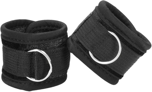 Ouch! Velvet Adjustable Wrist Cuffs With Velcro Straps Black