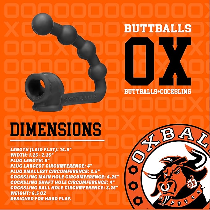 OxBalls BUTTBALLS asslock & cocksling, BLACK ICE