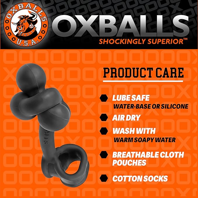 OxBalls BUTTBALLS asslock & cocksling, BLACK ICE