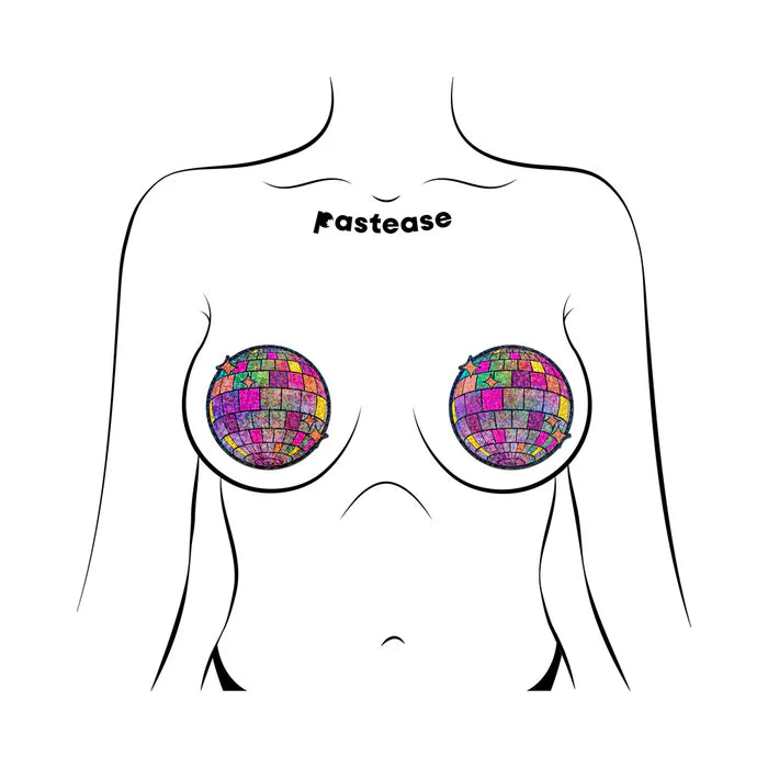 Pastease Disco Ball Nipple Covers Shimmering Glitter Pasties