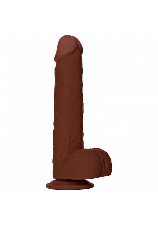 RealRock 9 in. Cock with Balls Straight Brown