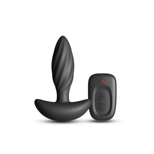 Renegade Flash Black Vibrating Anal Plug with Remote