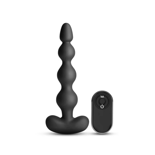 Renegade Reign Black Vibrating Anal Beads with Remote