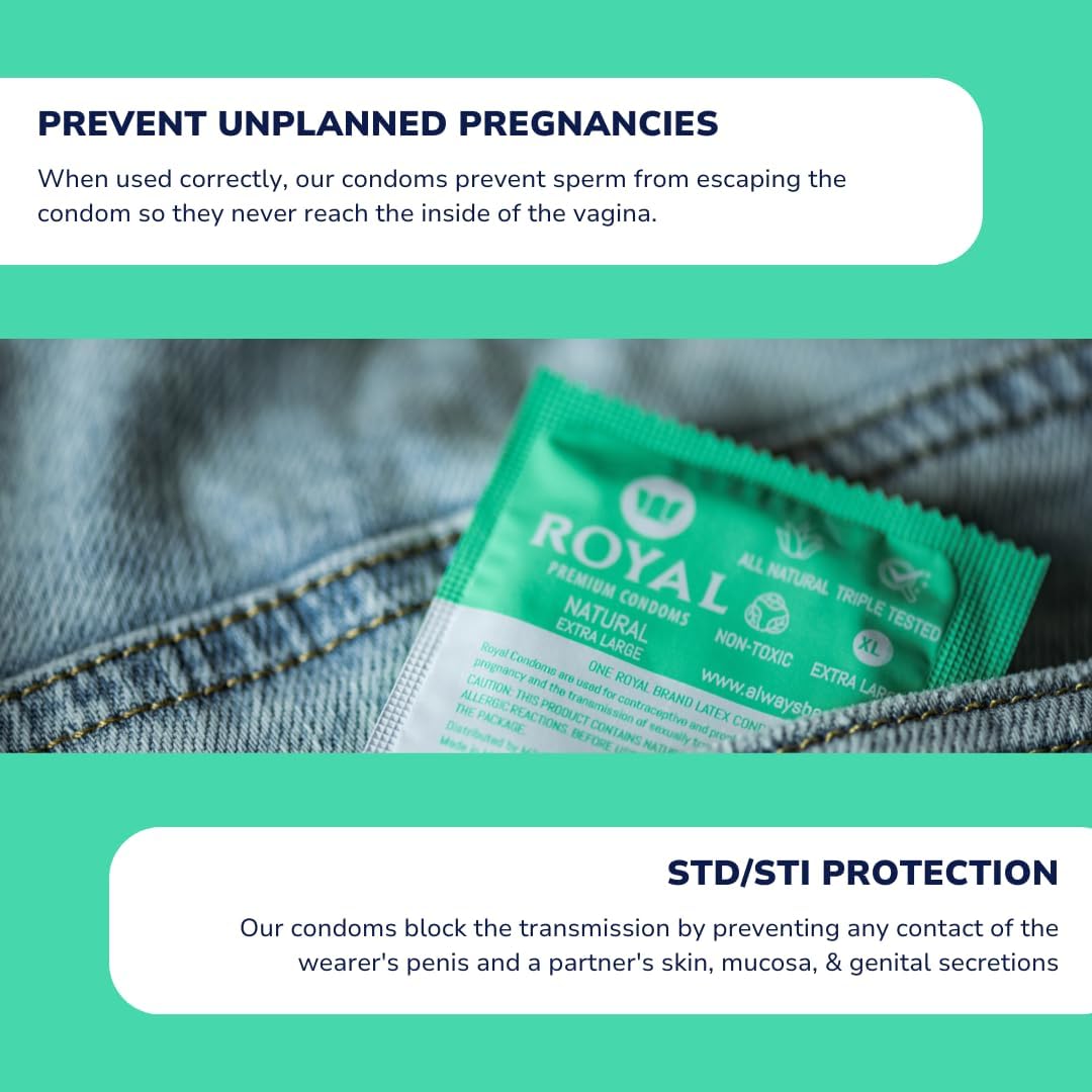 Royal Condom Extra Large Vegan Condoms 20-Pack