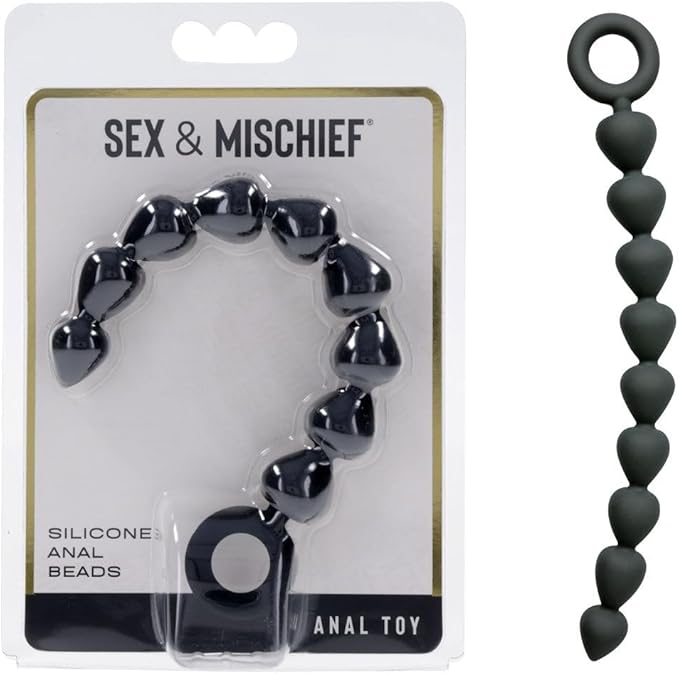 S&M Black Silicone Anal Beads
