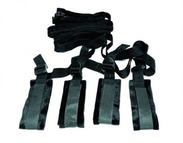 Sportsheets Sex & Mischief 5-Piece Adjustable Bed Bondage Restraint Kit Black