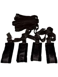 Sportsheets Sex & Mischief 5-Piece Adjustable Bed Bondage Restraint Kit Black