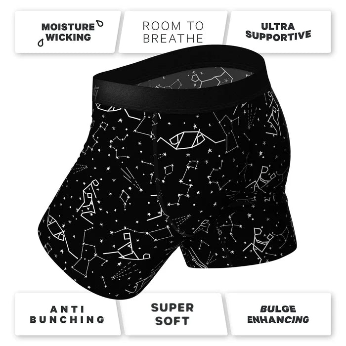 Shinesty The Big Bang Glow-in-the-Dark Constellation Ball Hammock Pouch Underwear with Fly M