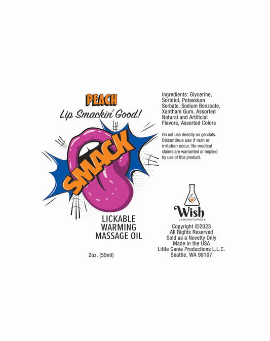 Smack Peach Lickable Massage Oil 3ml Pouch