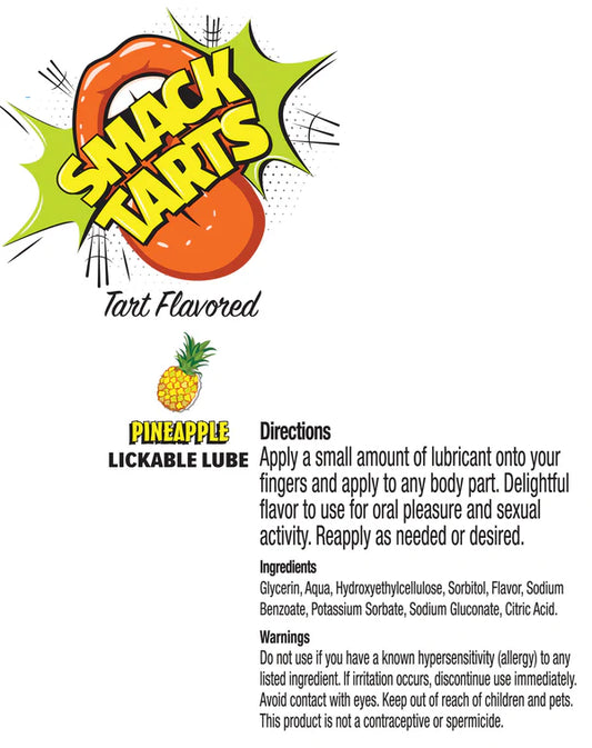 Smack Tarts Sour Pineapple Lickable Lube 3ml Pouch