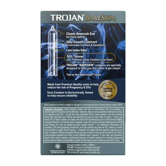 Trojan Bare Skin Lubricated Condoms (10)