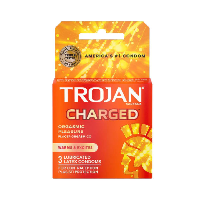 Trojan Charged w/Intensified Lubricant Condoms (3 pack)