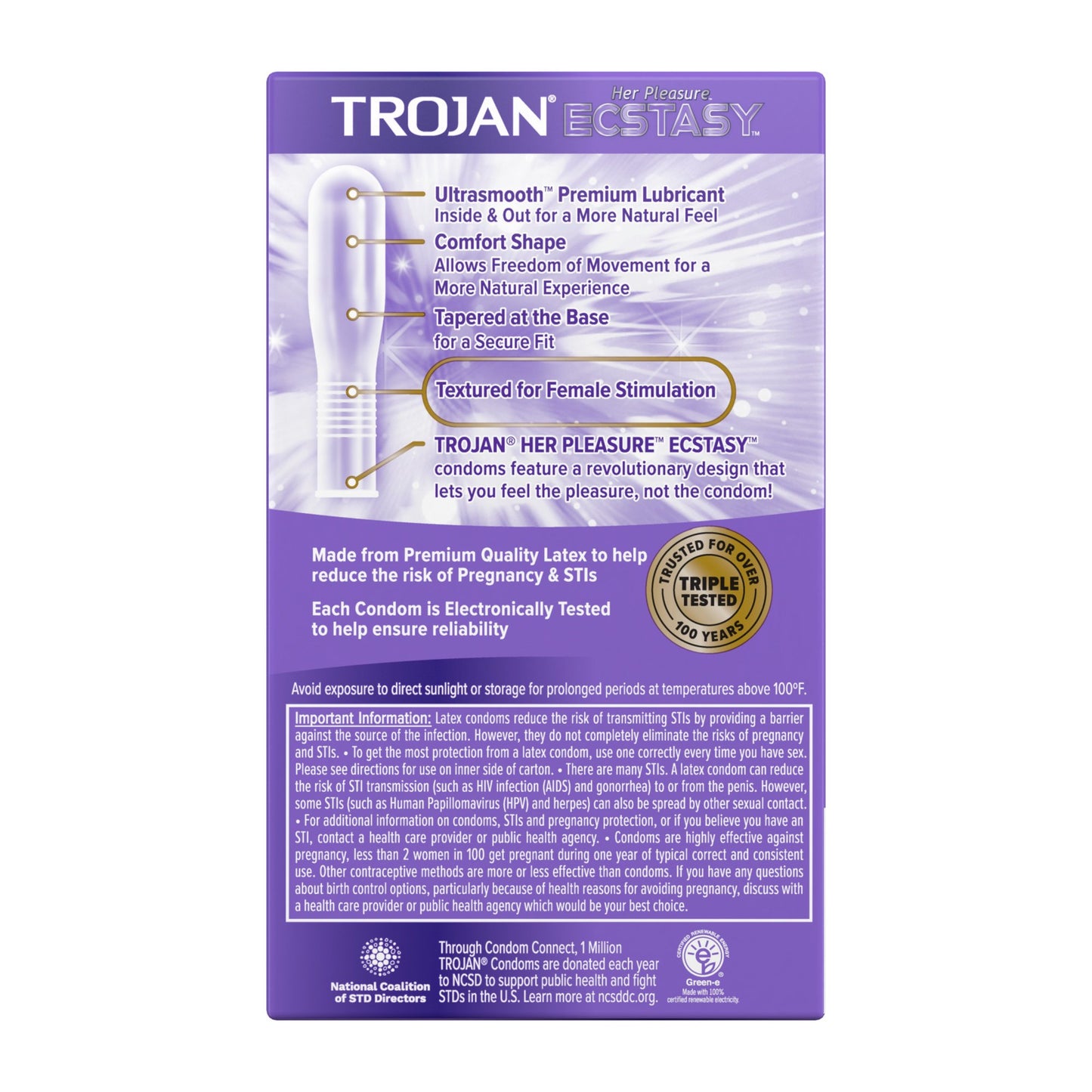 Trojan Ecstasy Her Pleasure Condoms with UltraSmooth Lubricant
