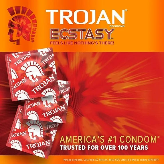 Trojan Ecstasy Ultra Ribbed Condoms with UltraSmooth Lubricant