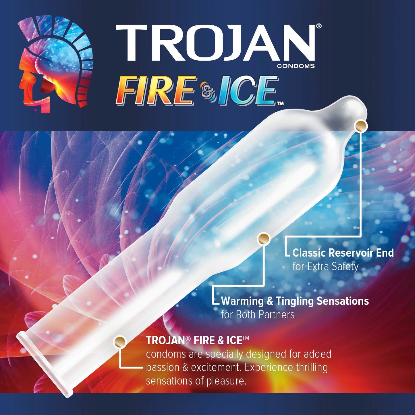 Trojan Fire & Ice Lubricated Latex Condoms