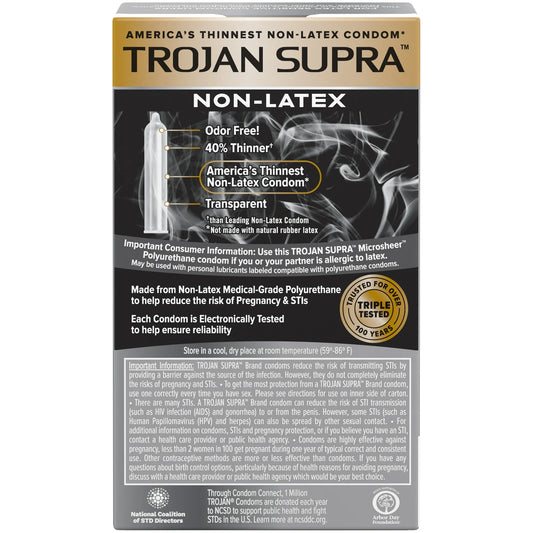 Trojan Supra Microsheer Polyurethane Condoms