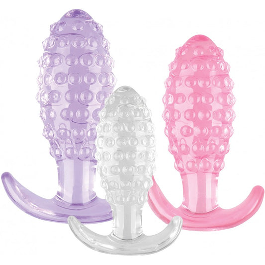Wet Dreams Crystal Ballers Tri-Color Textured Tushy Trainer Kit 3-Pack