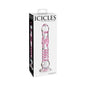 Icicles No. 6 Textured 8.5 in. Glass Dildo Pink/Clear