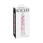 Icicles No. 7 Textured 7 in. Glass Dildo Pink/Clear