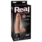 Real Feel Deluxe No. 4 Realistic 7.5 in. Vibrating Dildo With Balls and Suction Cup Beige