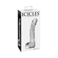 Icicles No. 61 Curved Textured 6.5 in. Glass Dildo Clear